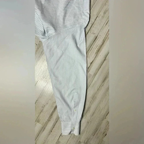 Brooks Brothers White/ Blue Striped Shirt Mens 17-36 Button Up Long Sleeve - Picture 9 of 13